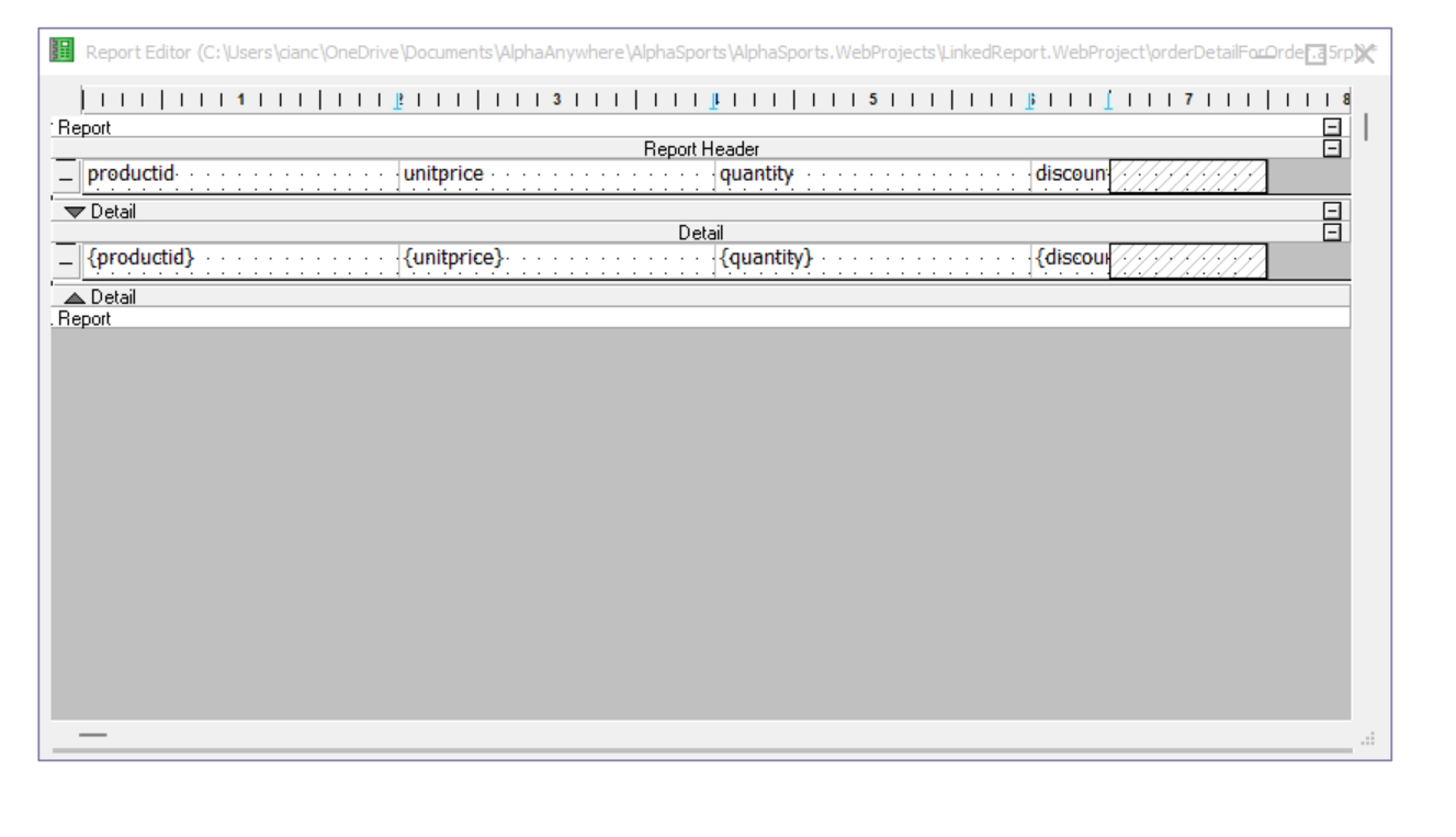 Order Detail Report Layout